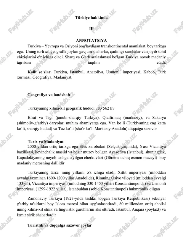 turkiya hakkinda — DOCX