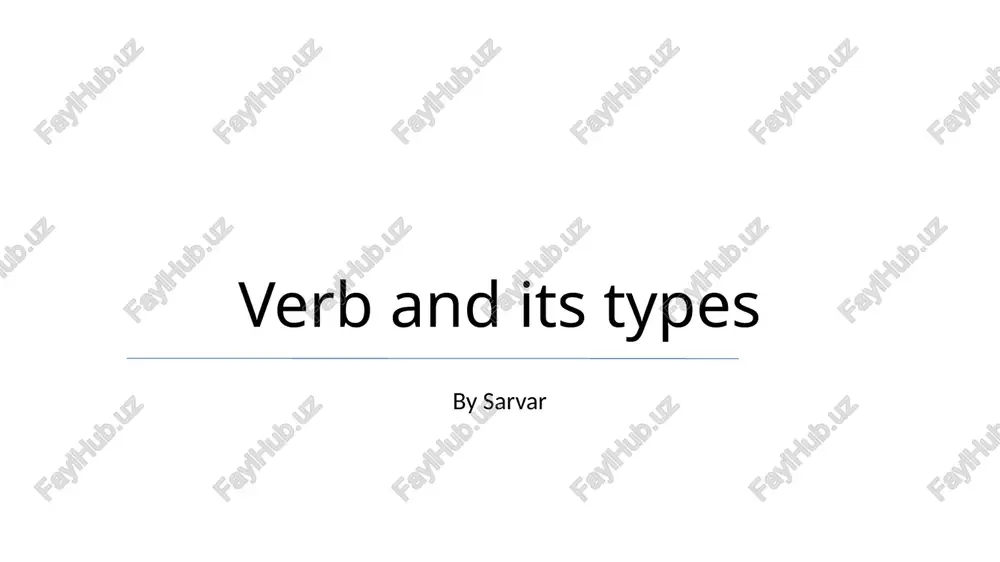 verb and its types — PPTX