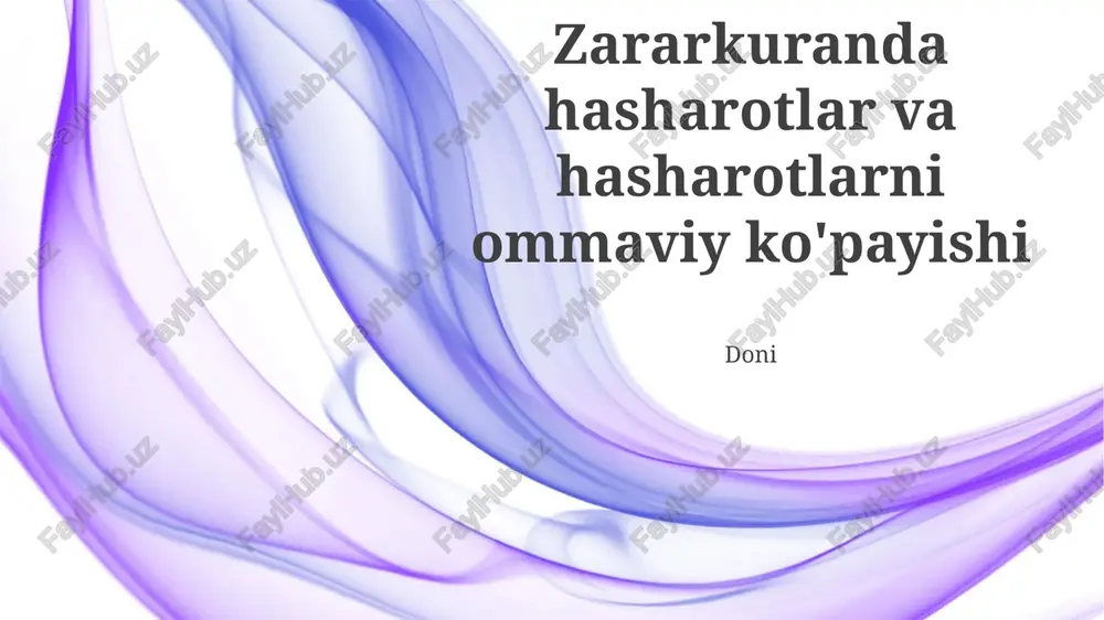 zararkunanda hasholotni aniqlash — PPTX