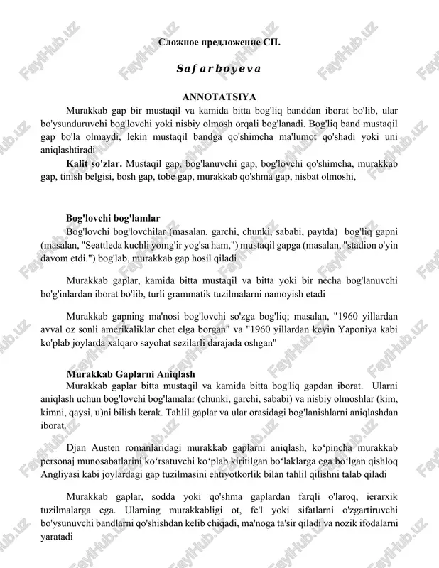 murakkab gaplar — DOCX
