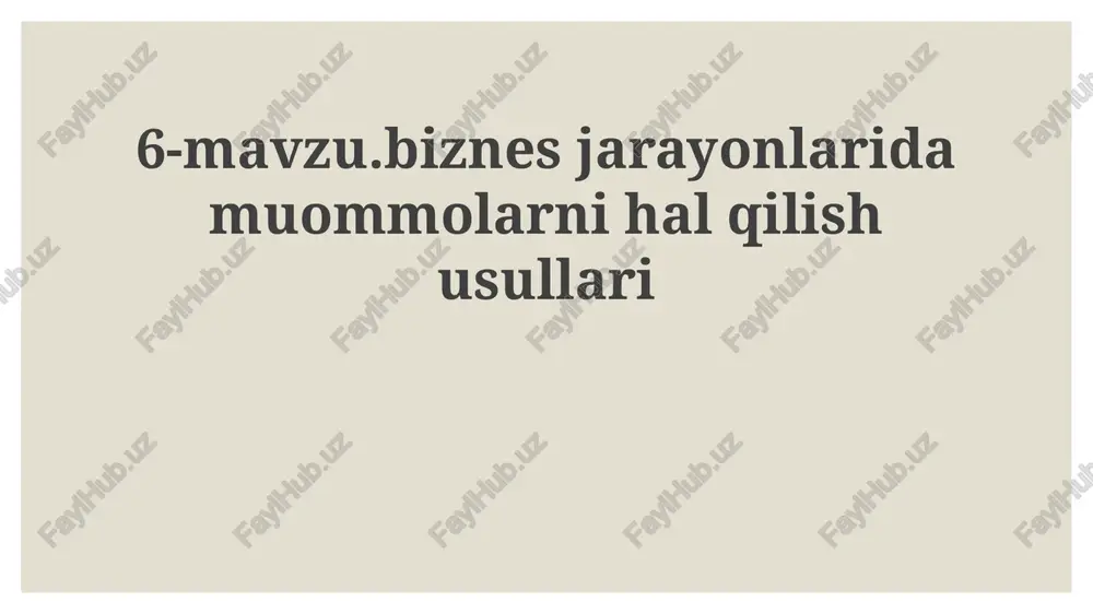 muammoni aniqlash va tahlil qilish — PPTX