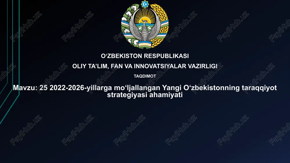 yangi o‘zbekistonning taraqqiyot strategiyasi — PPTX