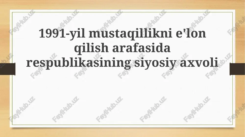 siyosiy vaziyatning umumiy tavsifi — PPTX