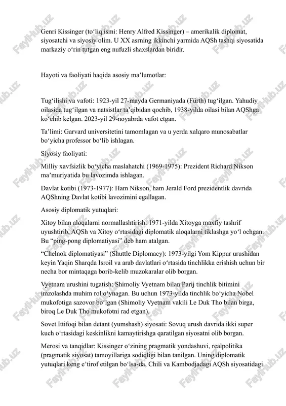 genri kissinger (henry alfred kissinger) — DOCX