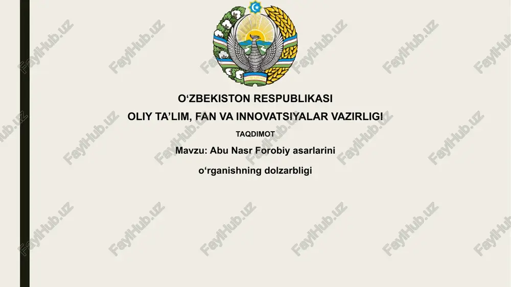 al-farobiyning hayoti va merosi — PPTX