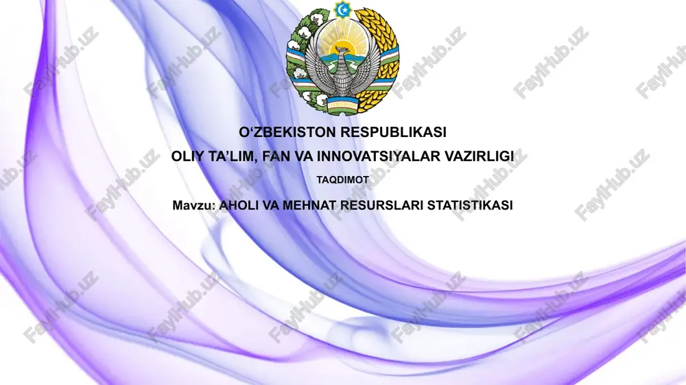 aholi va mehnatresurslaristatistikasi — PPTX
