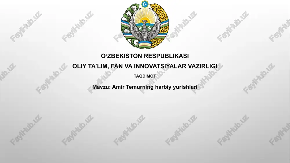 amir temurning harbiy yurishlari — PPTX