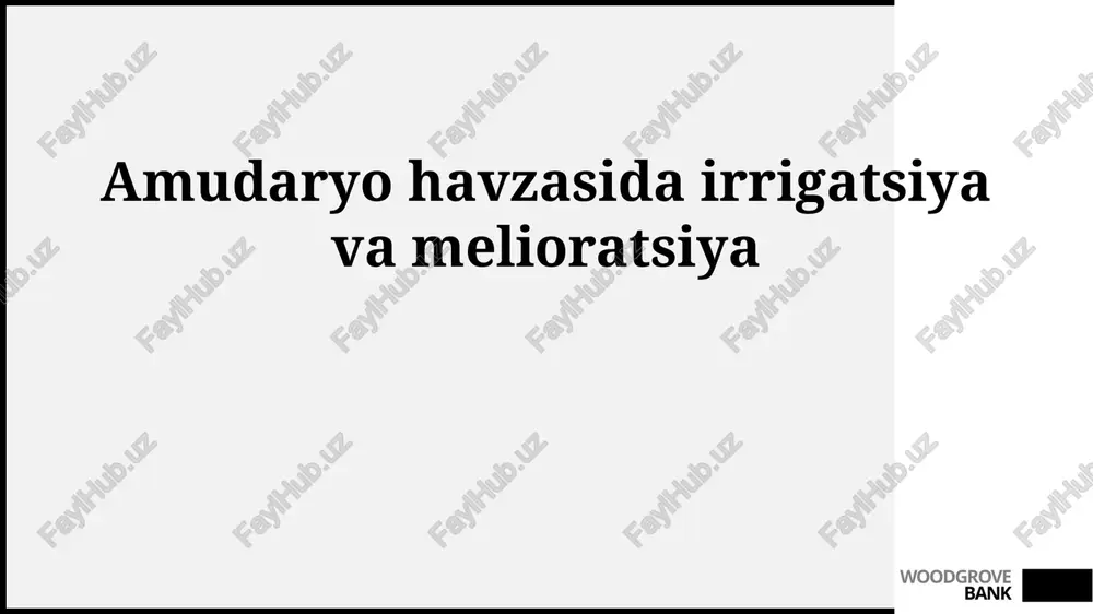 amudaryo havzasida irrigatsiya va melioratsiya — PPTX