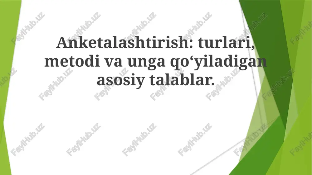 so'rovnomalar — PPTX