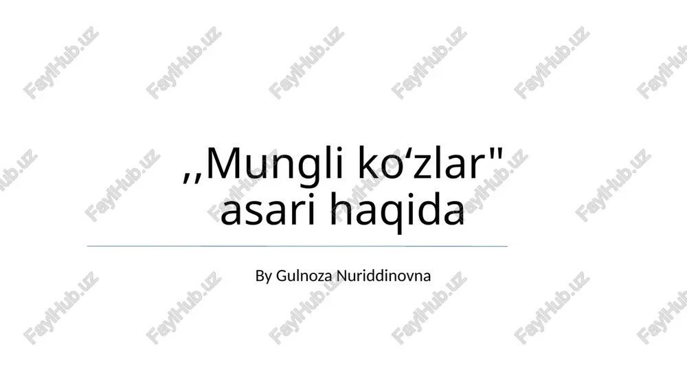 munglining ko'zlari — PPTX