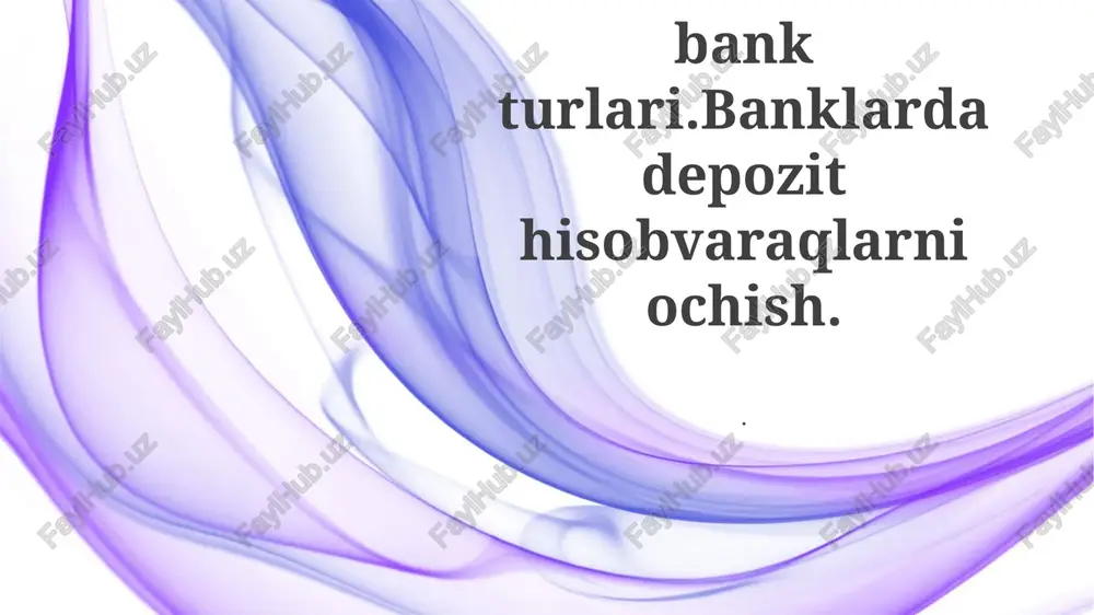 bank turlari — PPTX
