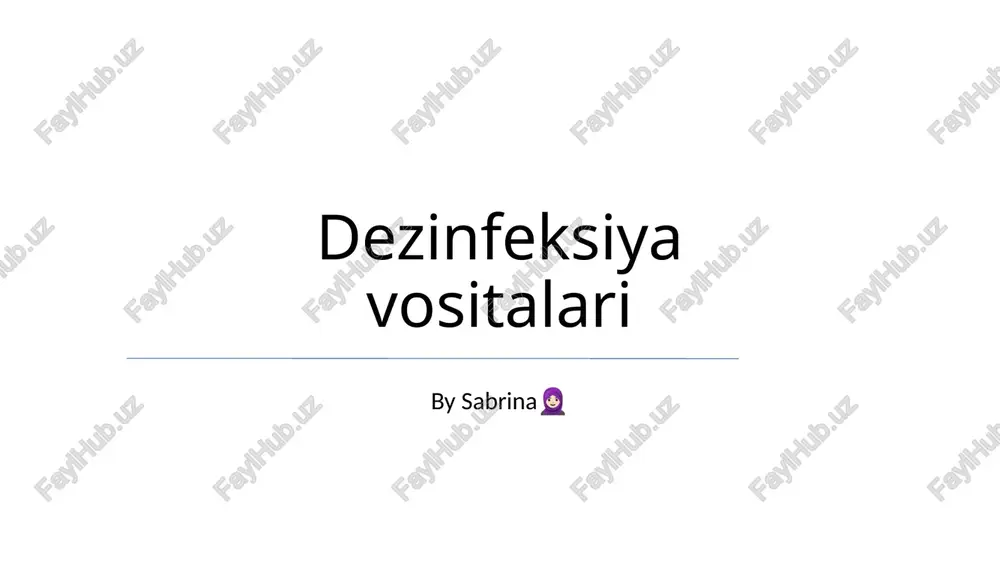 dezinfeksiya vositalari — PPTX