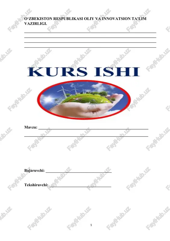 o‘zbekistonning tekislik provinsiyalari. kurs ishi — DOCX