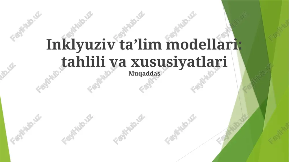 inklyuziv maktab modeli — PPTX