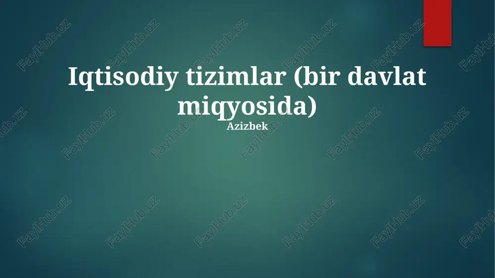 iqtisodiy tizimlar (bir davlat miqyosida) — PPTX