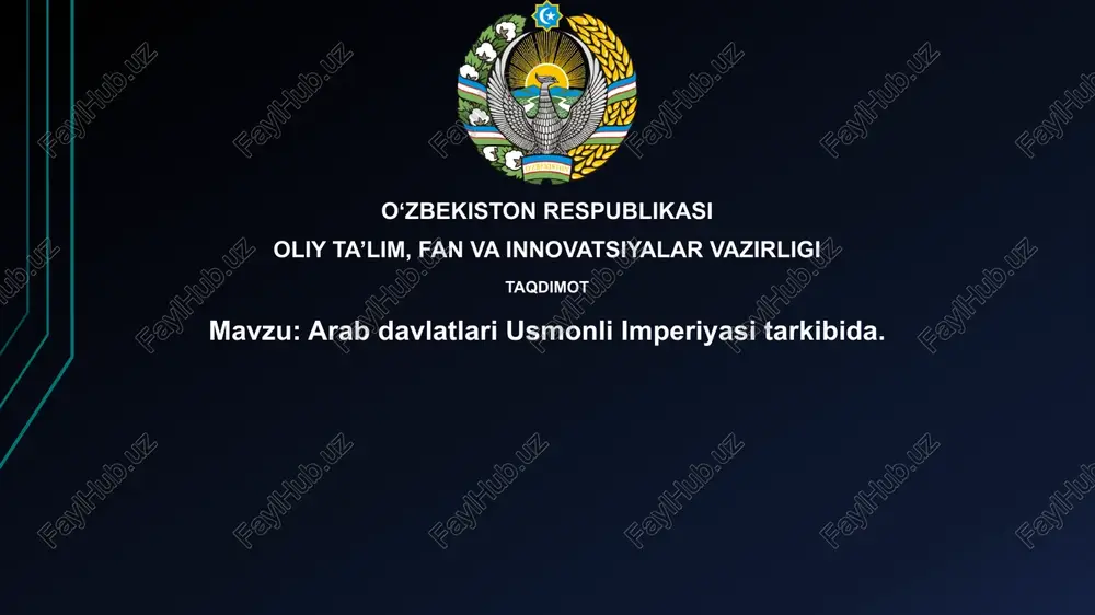 arabdavlatlari usmonli imperiyasi tarkibida — PPTX