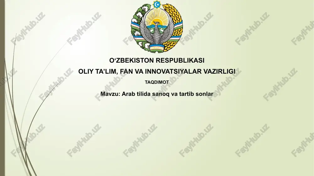 arabtilida sanoq va tartib sonlar — PPTX