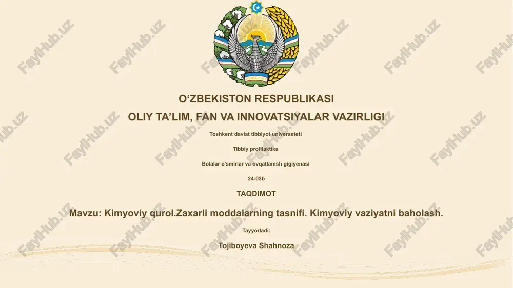 kimyoviy qurol — PPTX
