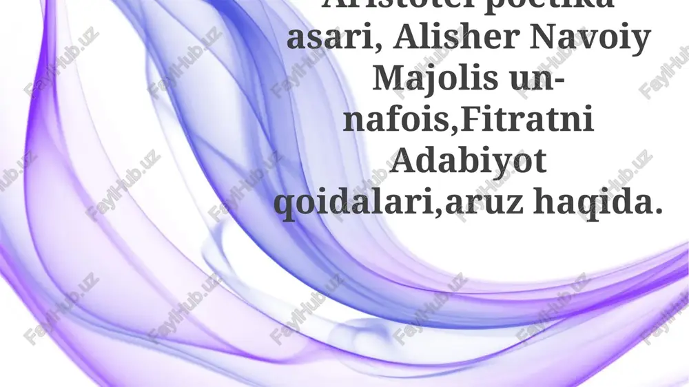 fitratni adabiyot qoidalari — PPTX
