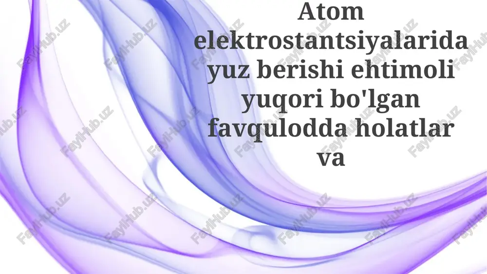 reaktorning ishdan chiqishi — PPTX