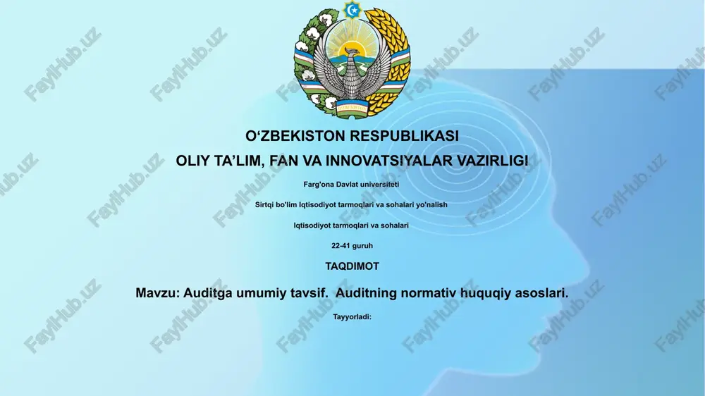auditga umumiy tavsif — PPTX