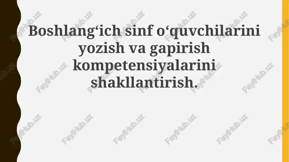 yozuv va nutq ko'nikmalari — PPTX