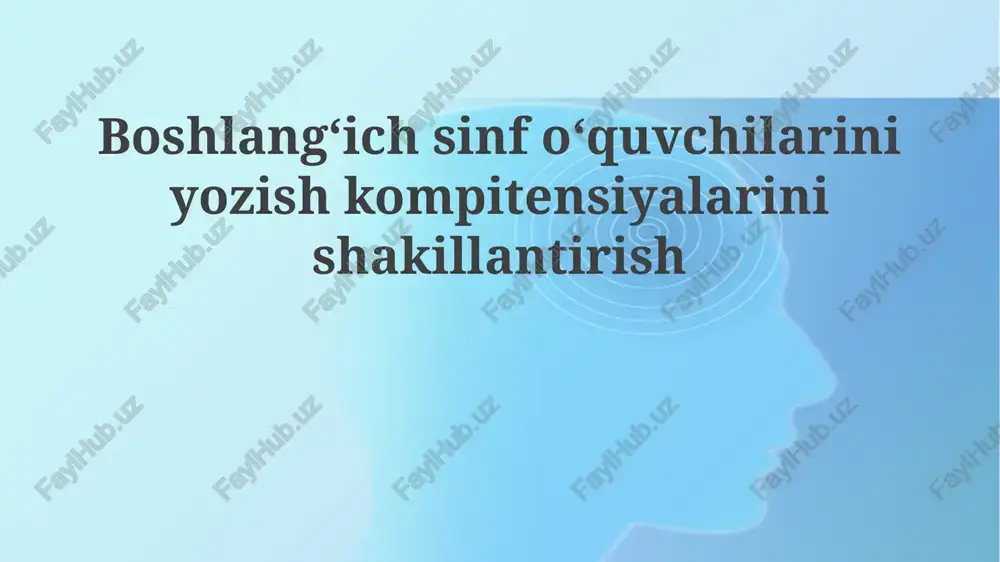 yozuv ko'nikmalarini rivojlantirish — PPTX