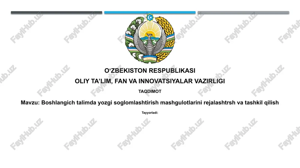 yozgi sog'lomlashtirish dasturi — PPTX