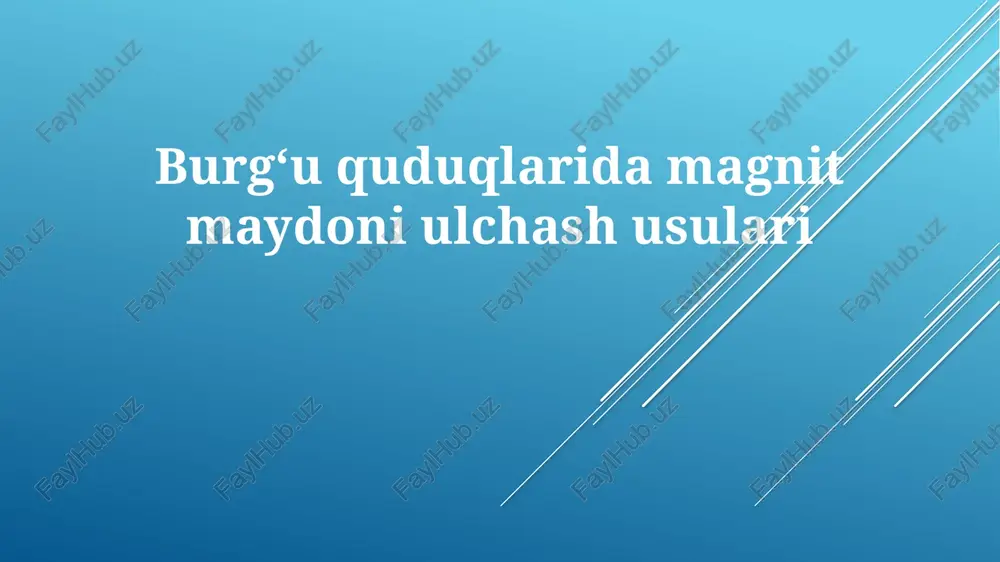 burgʻuquduqlaridamagnitmaydoniulchashusulari — PPTX