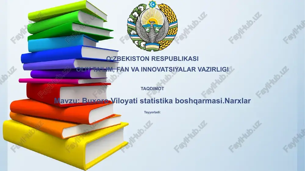 buxoro viloyati statistika boshqarmasi — PPTX