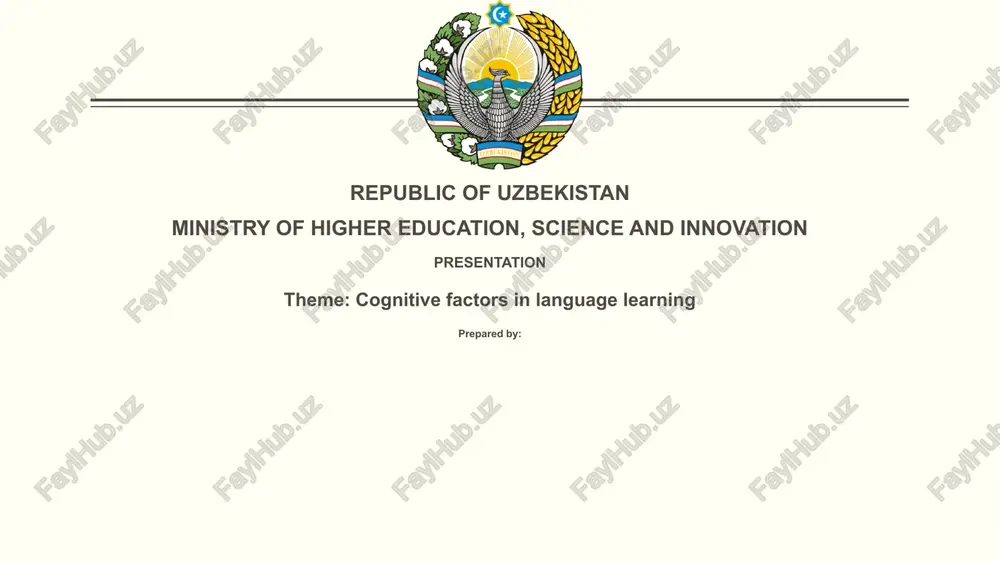 cognitive factors in language learning — PPTX