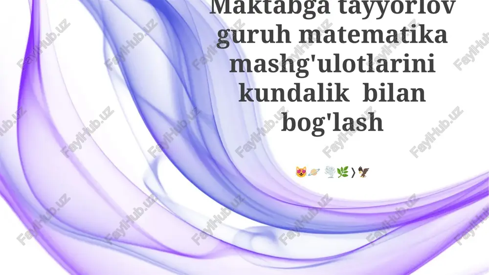 manchestrdagi 3-sinf matematika mashg'ulotlari — PPTX