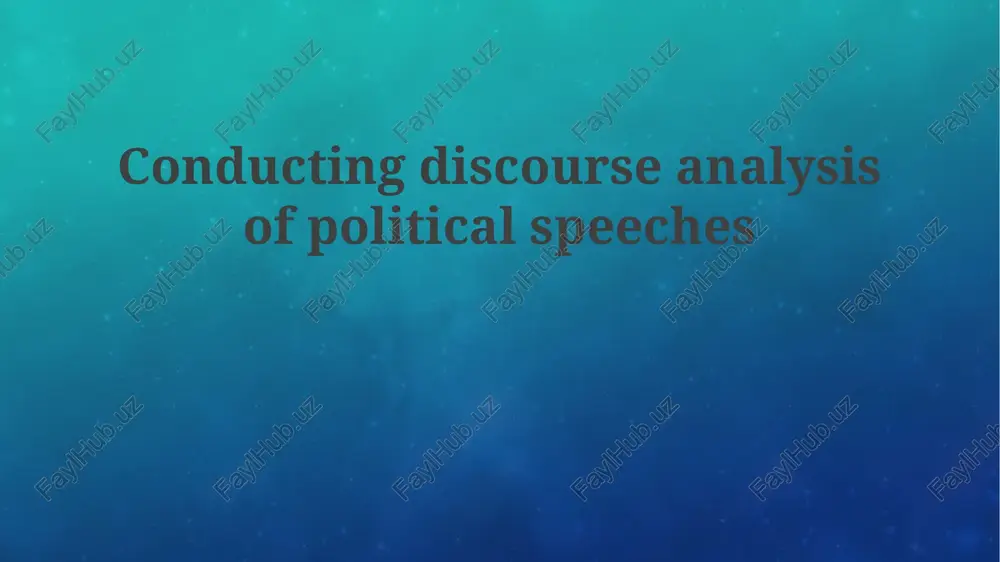 introduction to discourse analysis of political speech — PPTX