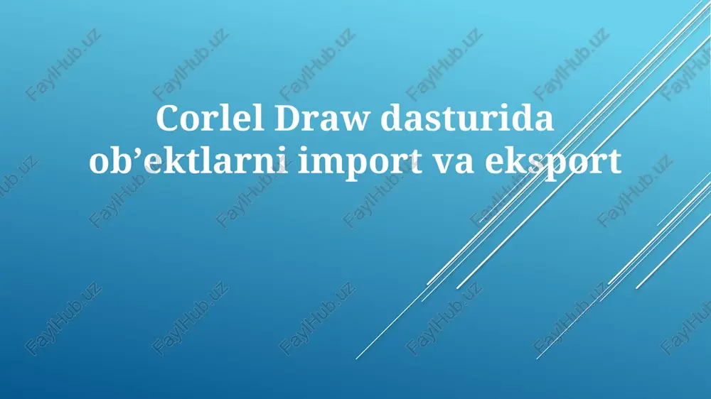 corleldrawdasturidaobʼektlarniimportvaeksport — PPTX