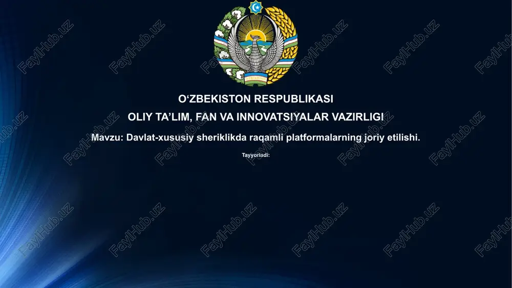 davlat-xususiy sheriklikdagi raqamli platformalar — PPTX