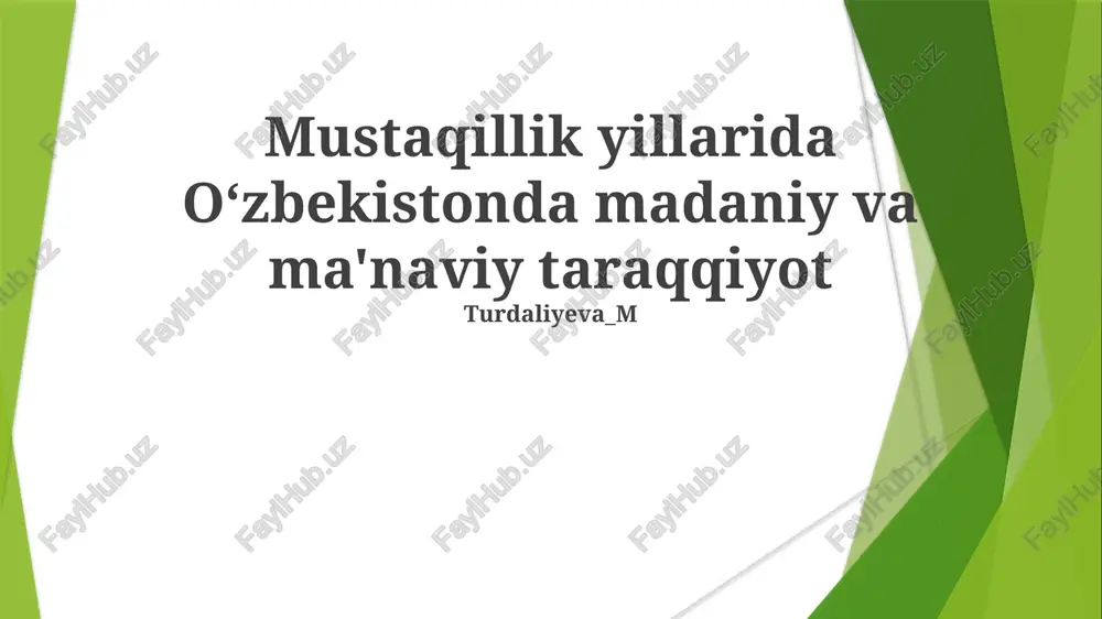 diniy uyg'onish va uning ta'siri — PPTX