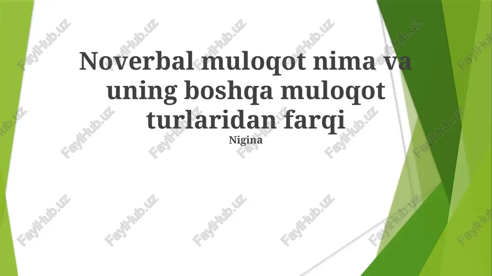 noverbal muloqot — PPTX