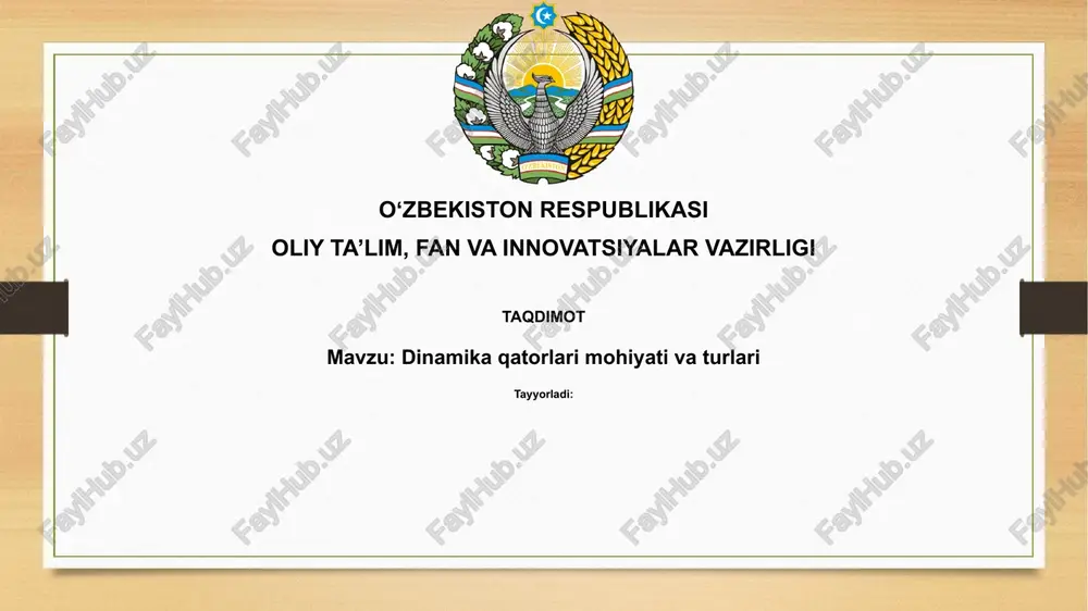dinamika qatorlari va turlari — PPTX