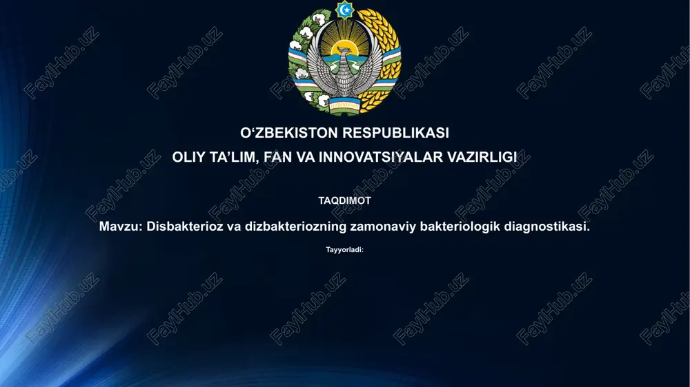 disbakterioz va disbioz — PPTX
