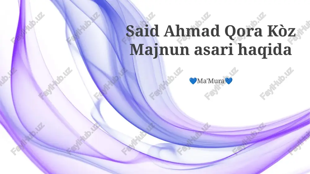 majnun asari haqida — PPTX