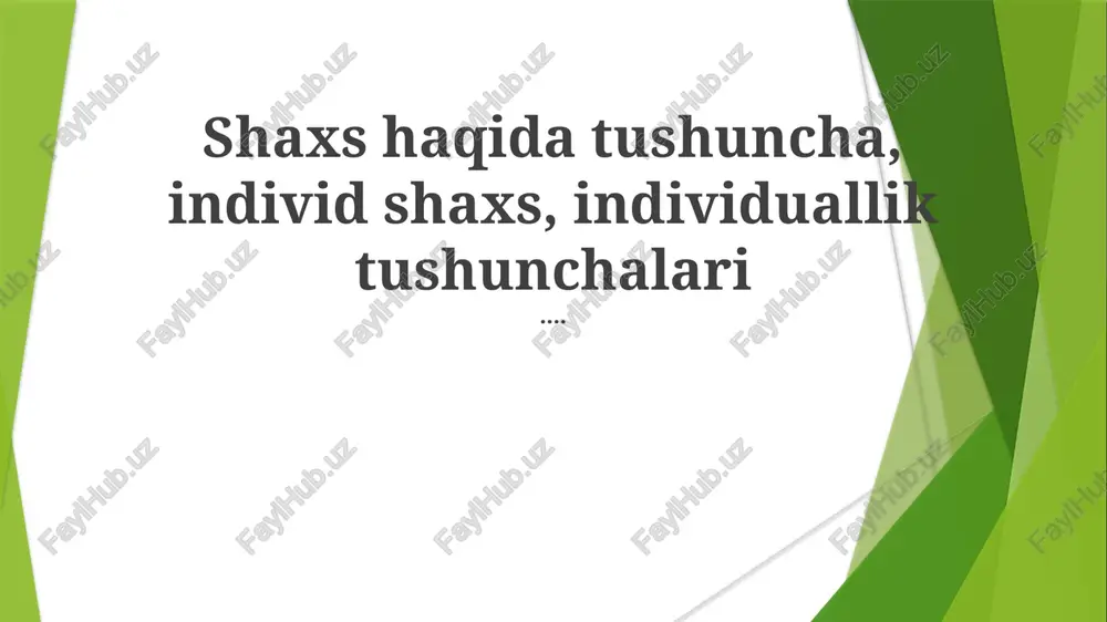 shaxs tushunchasi — PPTX