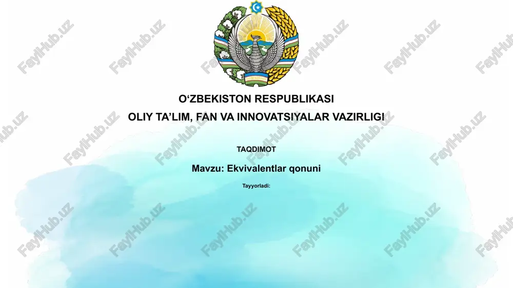 ekvivalentlar qonuni — PPTX