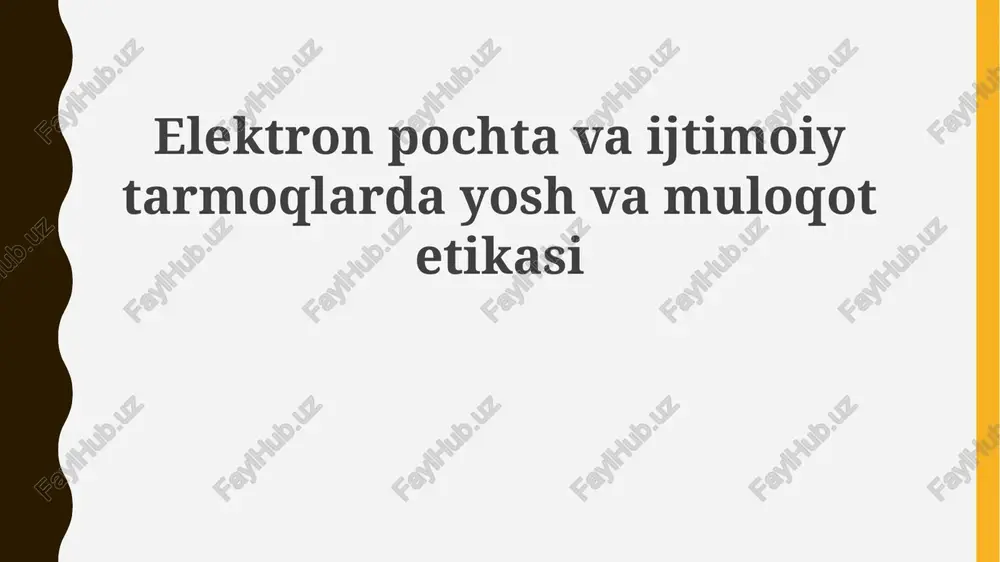 elektron pochta va ijtimoiy tarmoqlar — PPTX