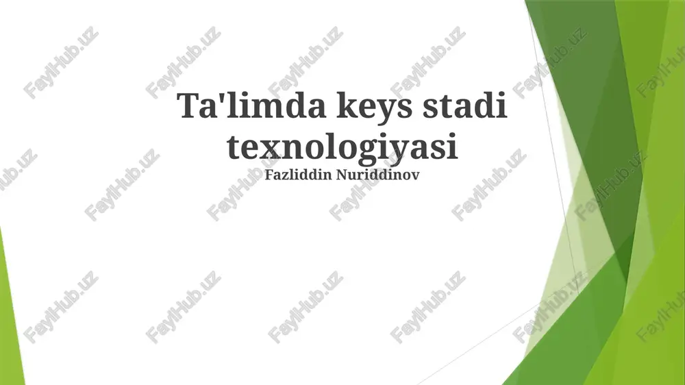 ta'limda keys stadi texnologiyasi — PPTX