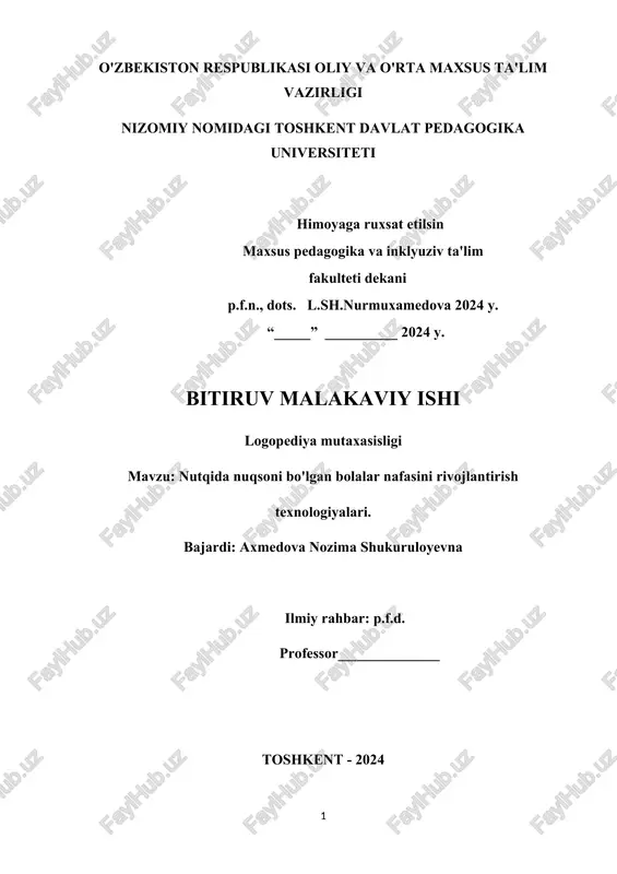 logopediya mutaxasisligi — DOCX