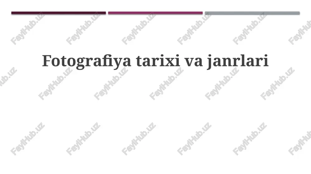 fotografiya tarixi va janrlari — PPTX
