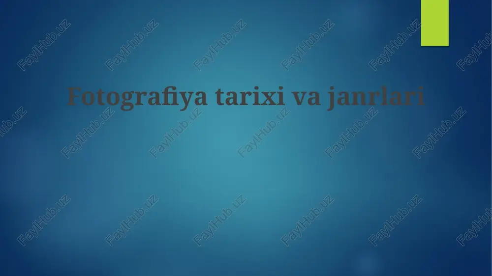 fotografiya tarixi va janrlari — PPTX