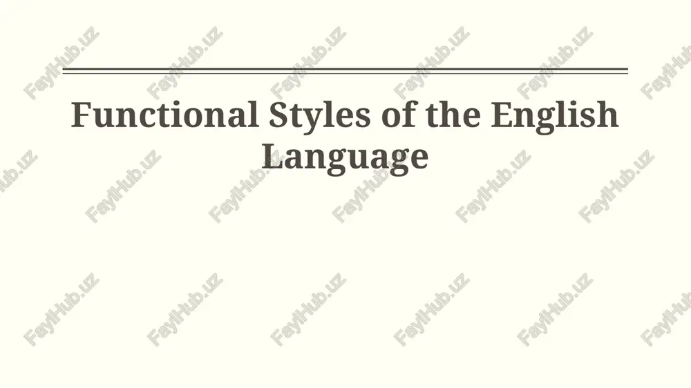 functional styles of the english language — PPTX