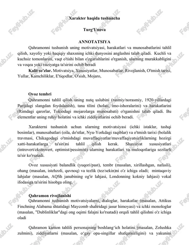 xarakter haqida tushuncha — DOCX