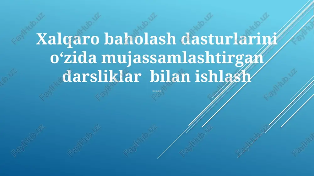 darslikni xalqaro me'yorlar — PPTX